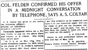 Colonel Felder Confirms