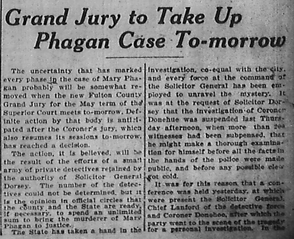 Grand Jury to Take Up Phagan Case To-morrow