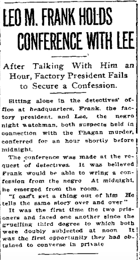 Leo M Frank Holds Conference with Lee